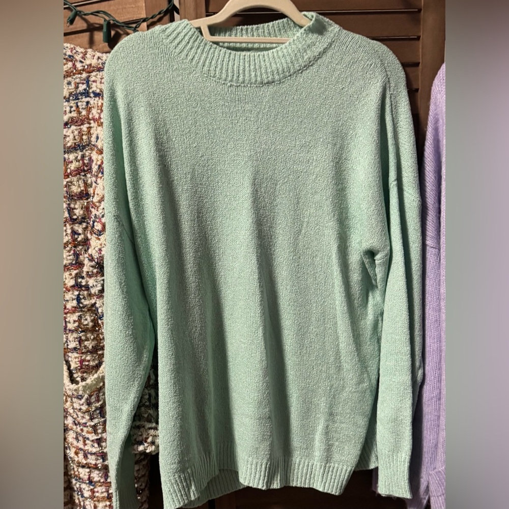 Mod Ref by Anthropologie Mint Cowl Neck Sweater- L